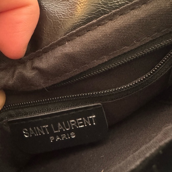 Black Quilted Leather Shoulder Bag with Logo - Picture 6 of 9